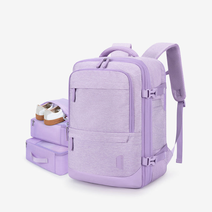 Best 40L Travel Purple Backpack with Shoes Cube