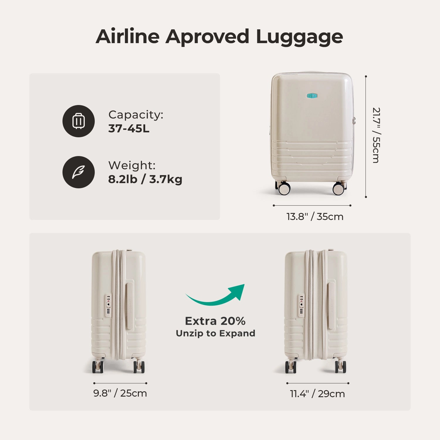 Getaway 20" GlideTech Wheels Expandable Carry-On Luggage