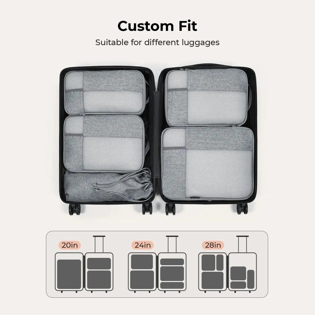 Travel Compression Packing Cubes-Lightweight & Space Travel Essential ...