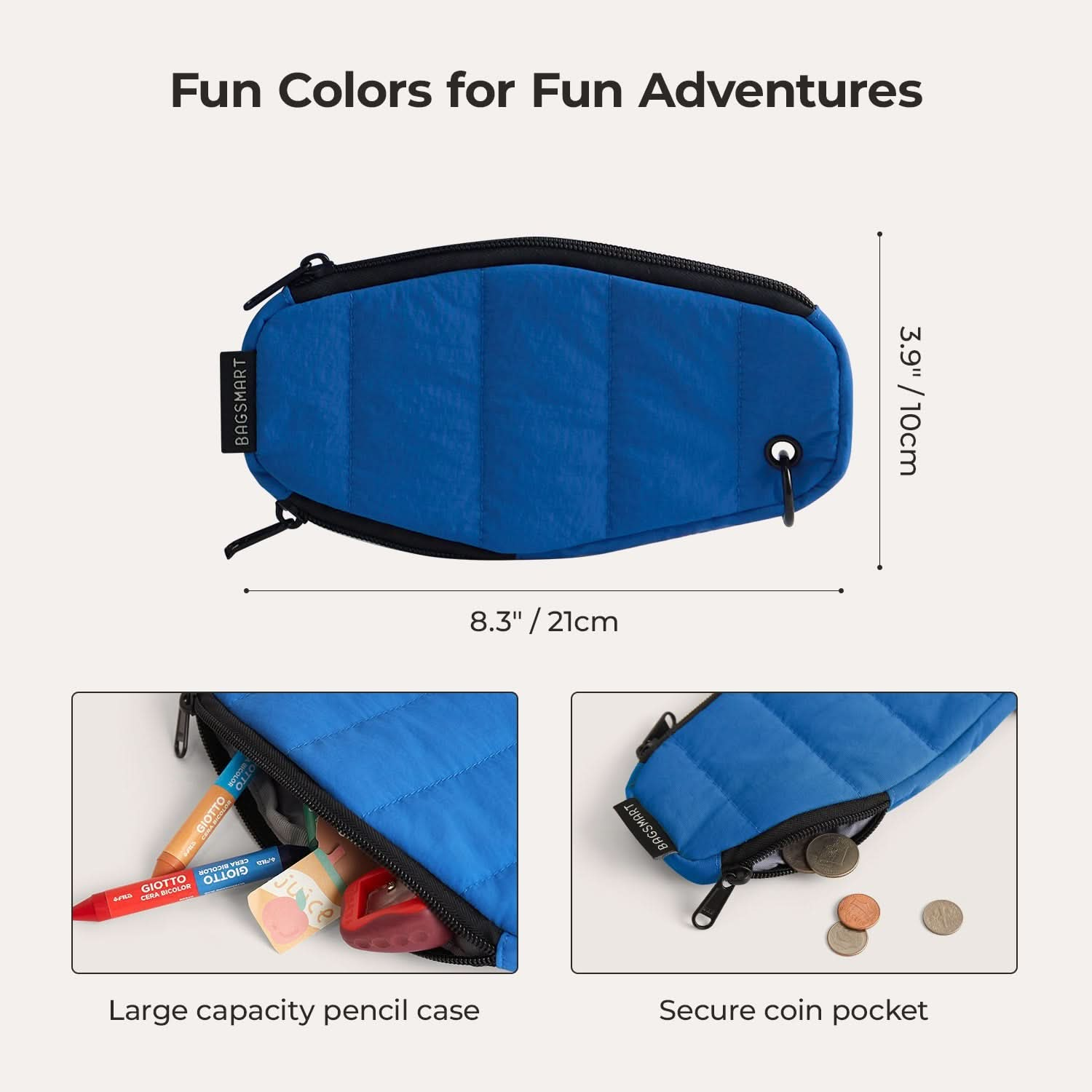 Walker 14L Featherlight Color Block Kids Backpack with Pencil Case - BAGSMART