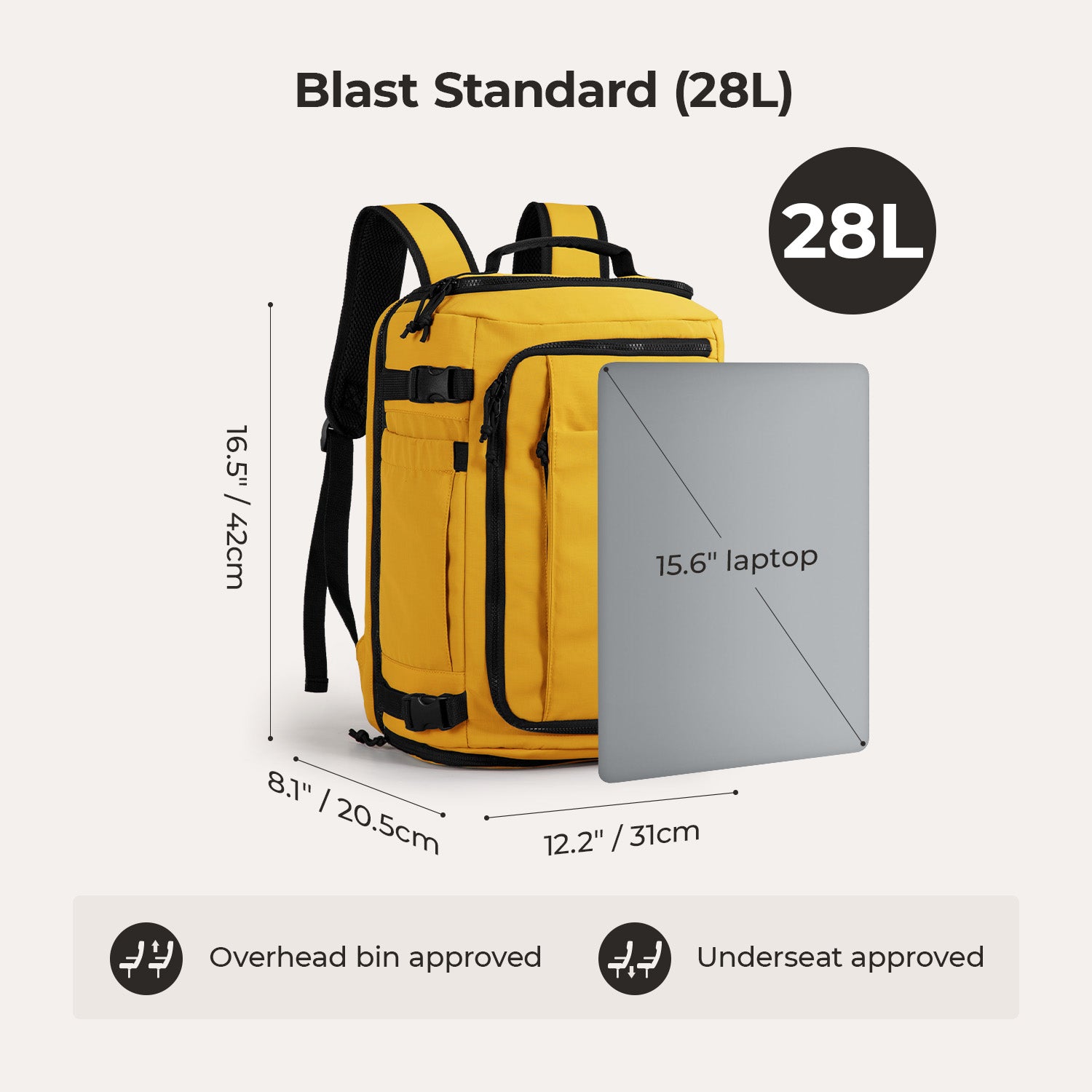 Blast-Quick Access 28L-38L Carry On Travel Backpack - BAGSMART