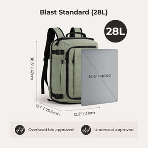 Blast Quick Access 28L-38L Carry On Travel Backpack