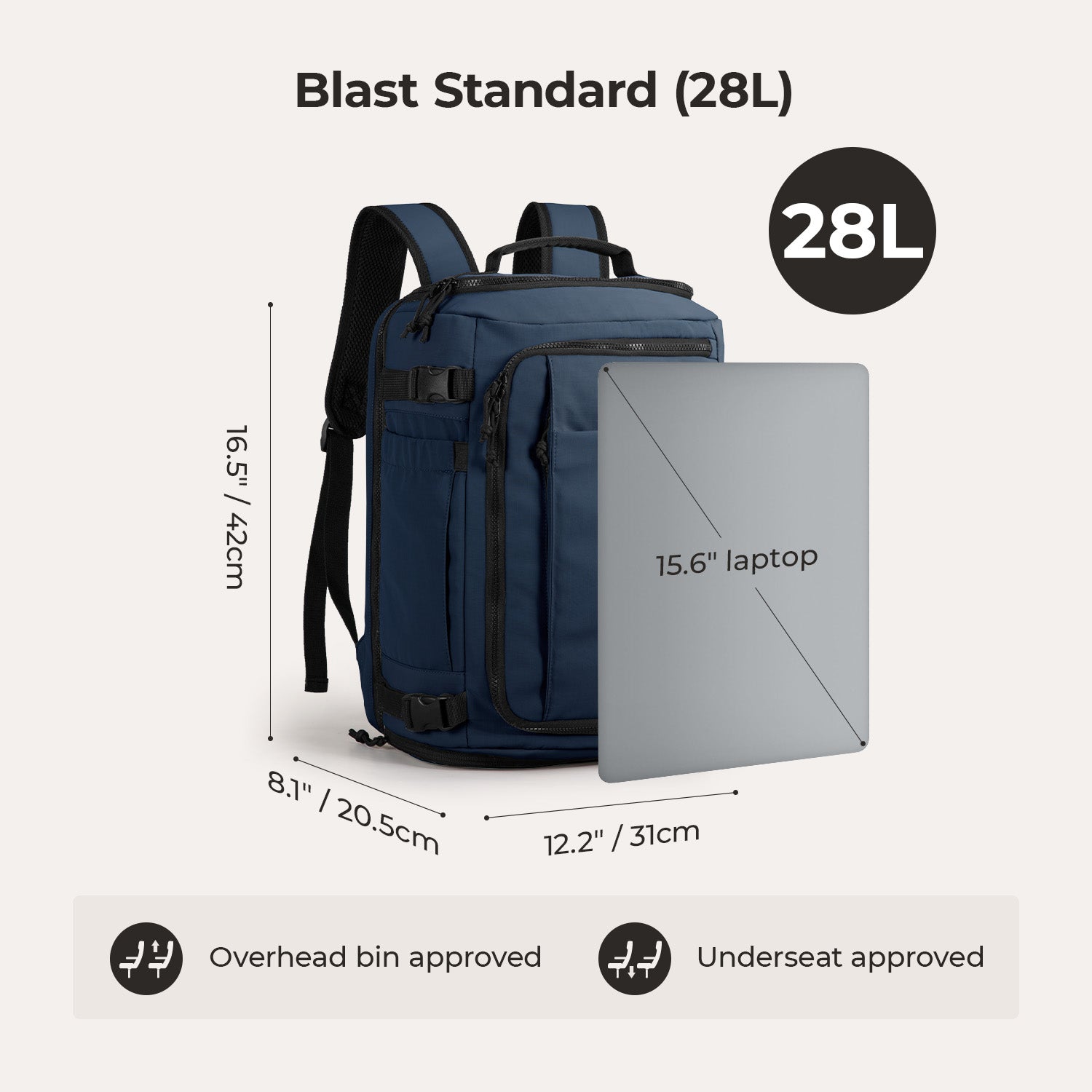 Blast-Quick Access 28L-38L Carry On Travel Backpack - BAGSMART