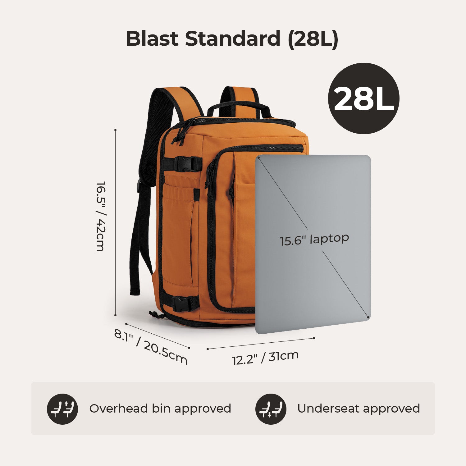 Blast-Quick Access 28L-38L Carry On Travel Backpack - BAGSMART