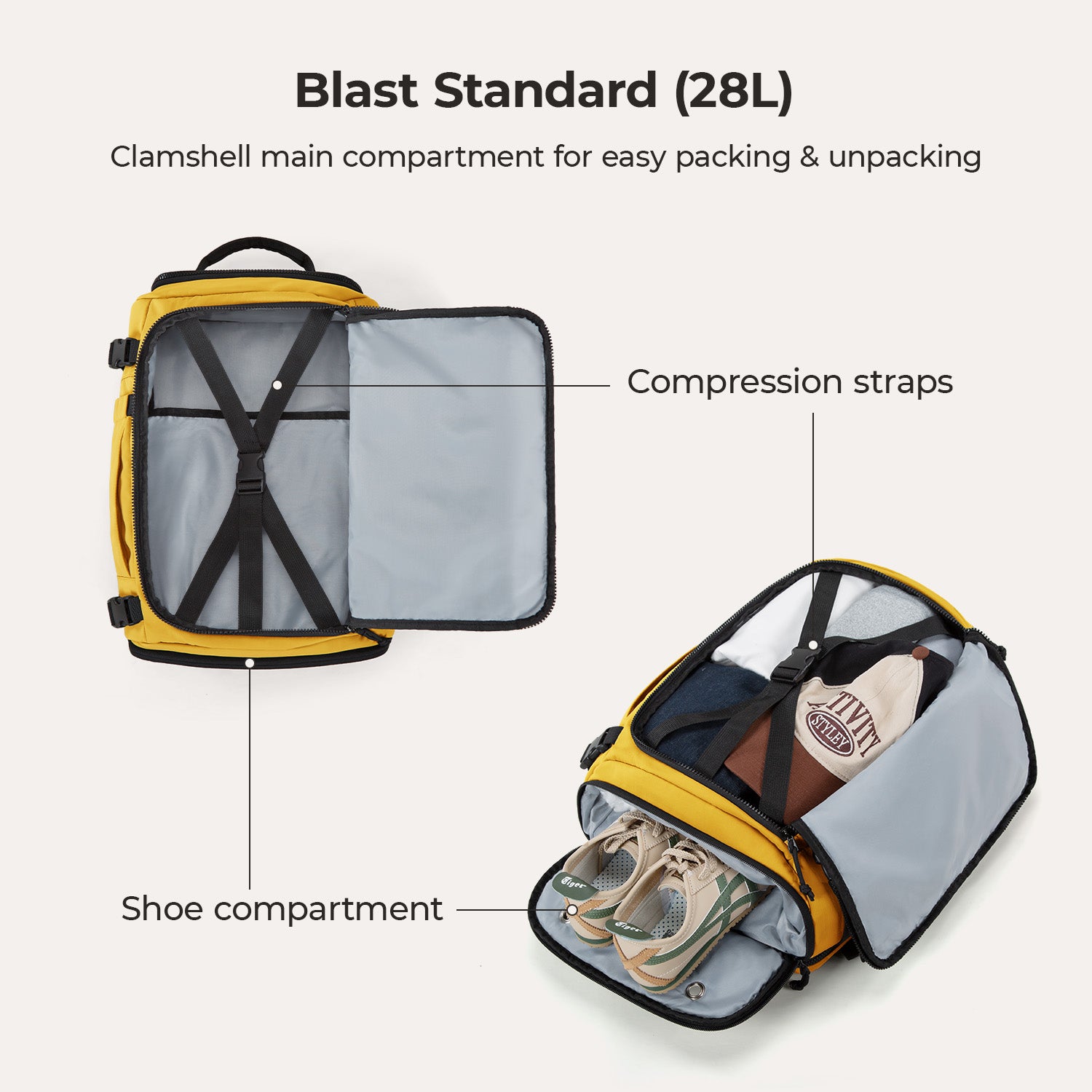 Blast-Quick Access 28L-38L Carry On Travel Backpack - BAGSMART