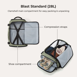 Blast-Quick Access 28L-38L Carry On Travel Backpack - BAGSMART