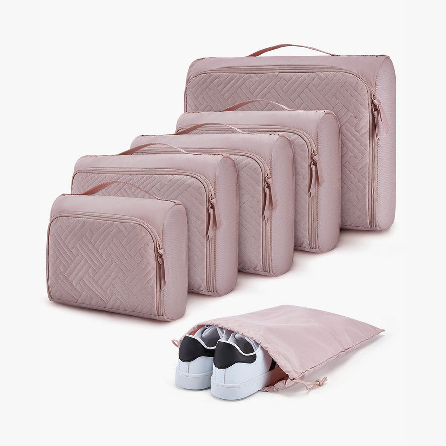 6 Set Quilted Travel Packing Cubes for Carry On Suitcases-Bagsmart