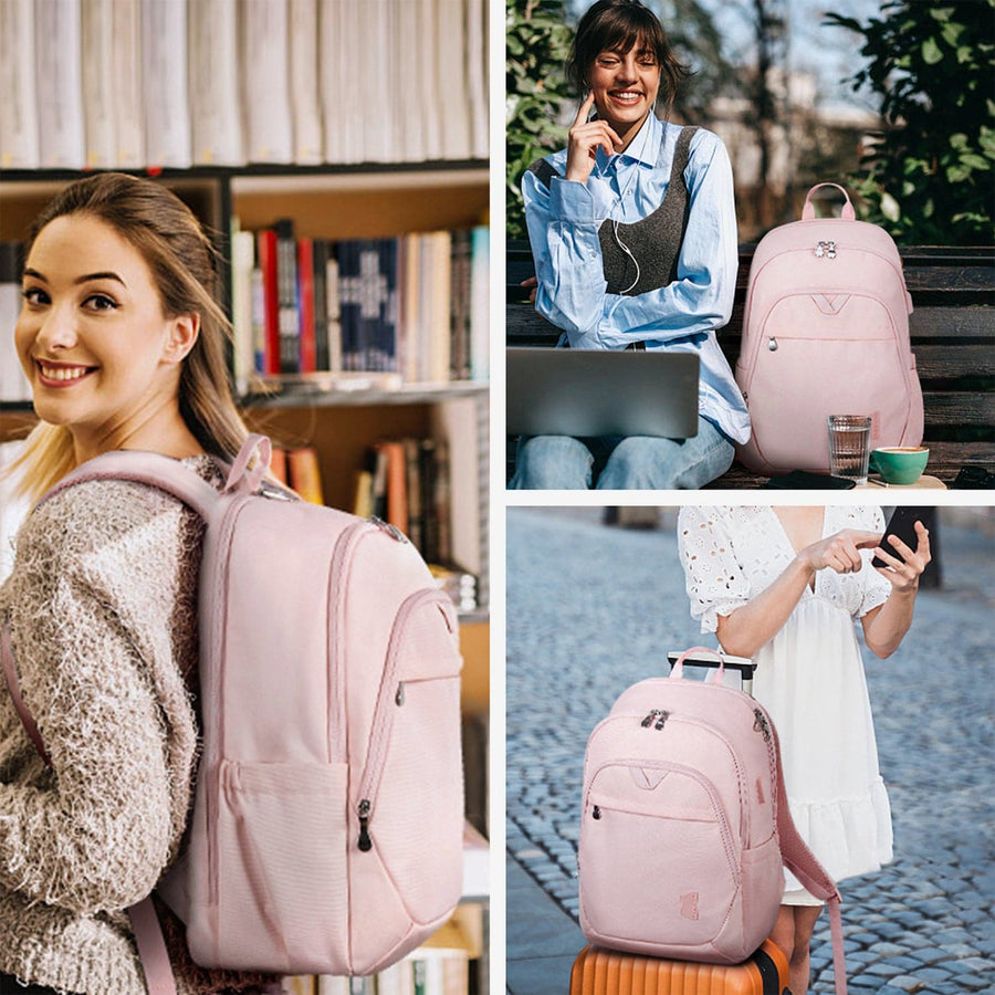 Horatio School Laptop Backpacks for Women in Pink for Travel-Bagsmart