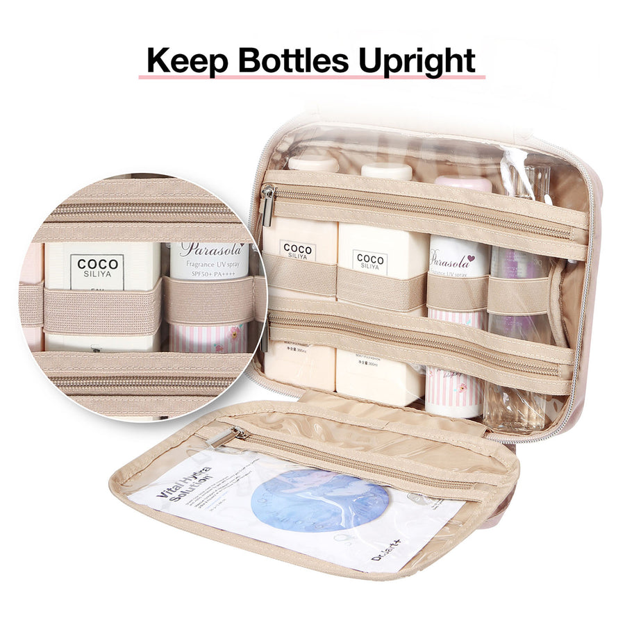 Space Saver Pro Bonchemin Hanging Cosmetic Bag with Keep Bottles Upright-Bagsmart