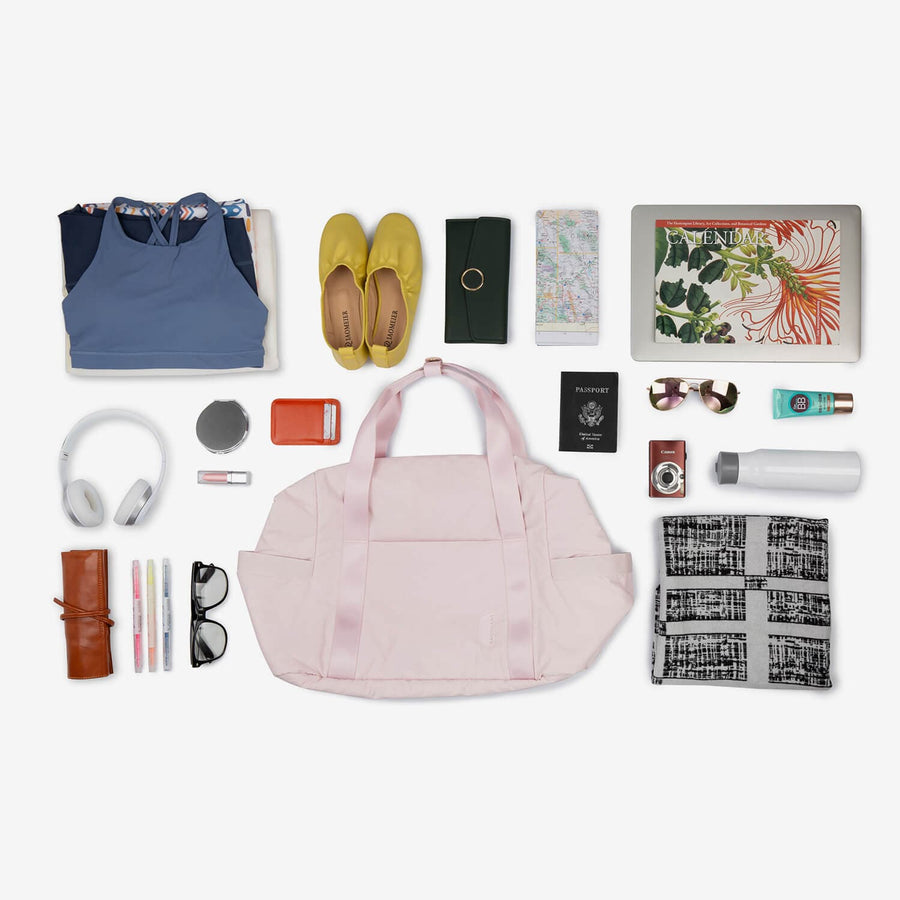 Zoraesque Pink Lightweight Travel Duffel Bag for Women with Gym Accessories-Bagsmart